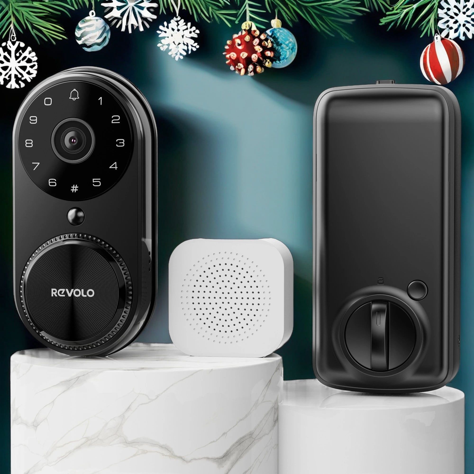 Revolo Wi-Fi Door Lock with Camera and Doorbell, Keyless Entry Door Lock for Front Door, Smart Deadbolt Lock,  1080P HD, Black