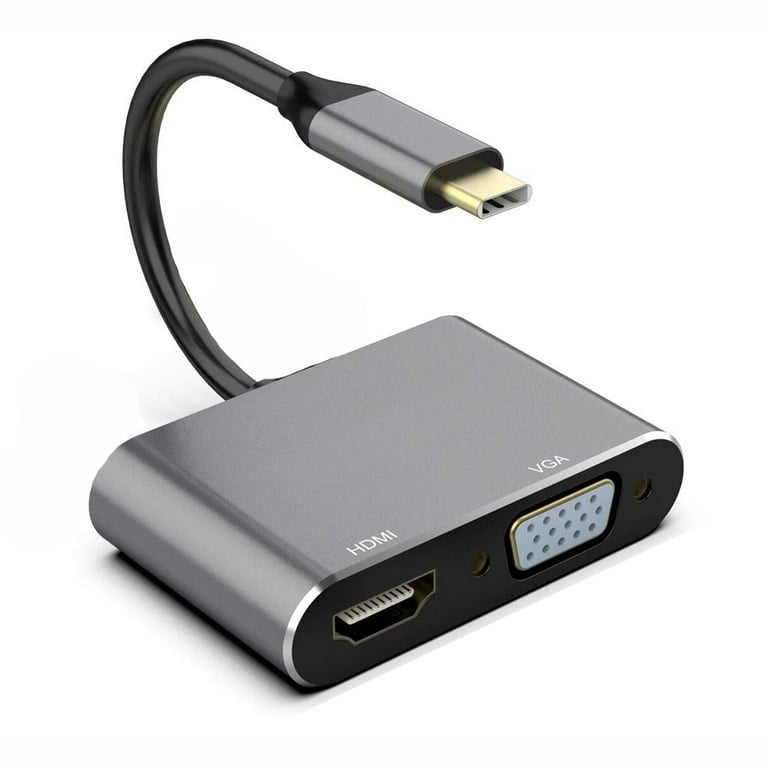 Video Splitter USB-C to HDMI VGA Adapter for Motorola Edge Plus - Main Image