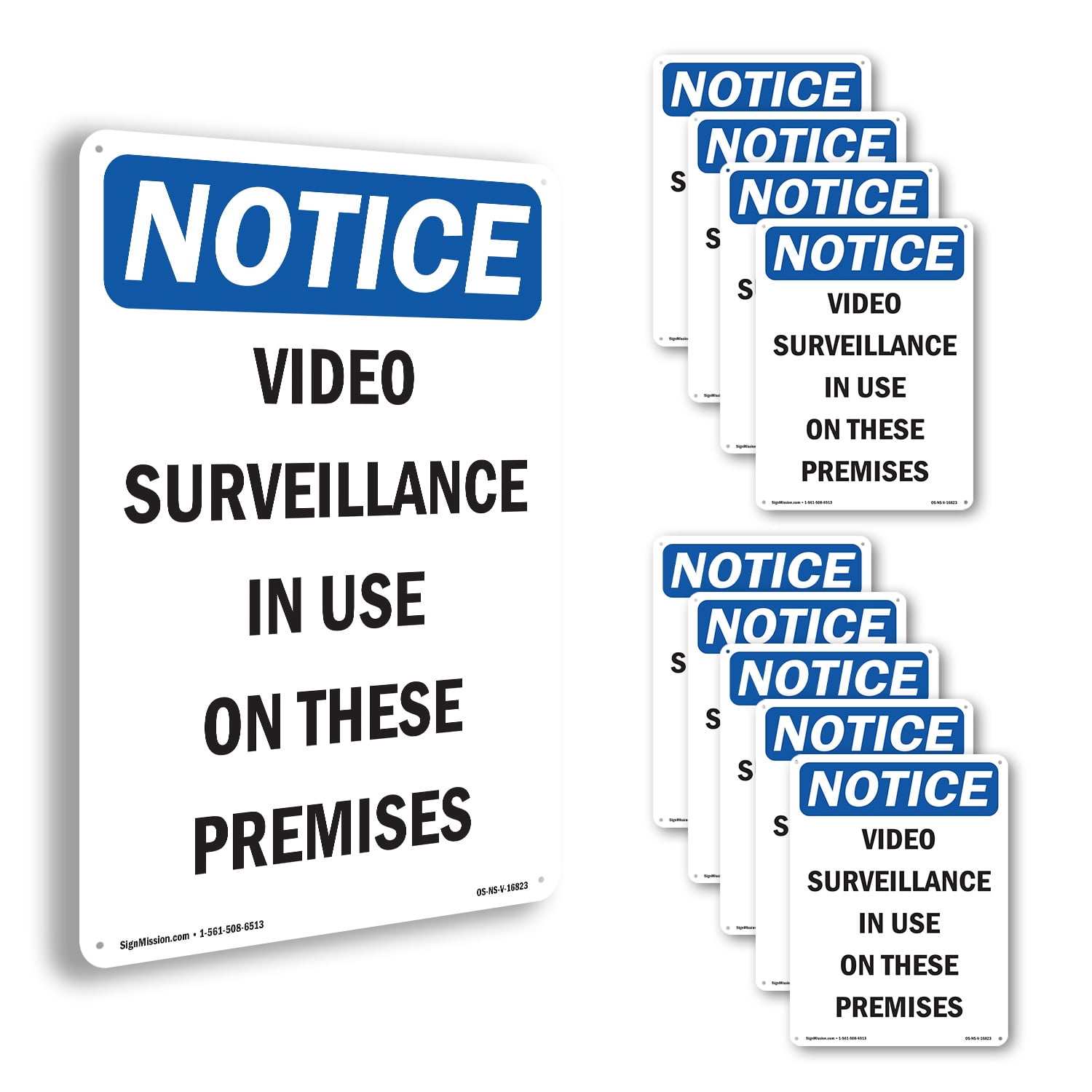 Video Surveillance In Use OSHA Notice Rigid Plastic Sign 24 Inch x 18 ...