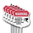 thumbnail image 1 of Video Surveillance Shield Label Set Warning All Activities Monitored And Recorded By Digital Night Vision Cameras (5 Pack) 12 inch X 12 inch Shield Shaped Plastic Signs with Aluminum, 1 of 8
