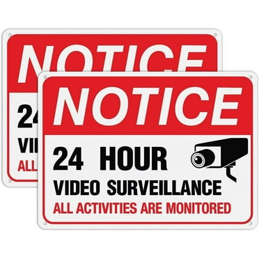 Video Surveillance Sign, All Activities Are Monitored - 2 Pack - 7 x 10 Inches Rust Free .040 Aluminum Reflective - UV Protected, Waterproof, Weatherproof and Fade Resistant - 4 Pre-drilled Holes