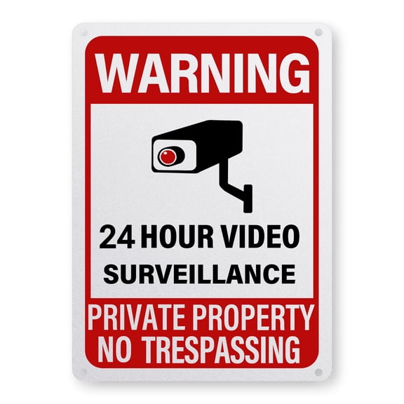 Video Surveillance Signs Outdoor, Private Property No Trespassing,UV Printed,10 x 7 in, Security camera sign for home, Business, Driveway Alert, CCTV