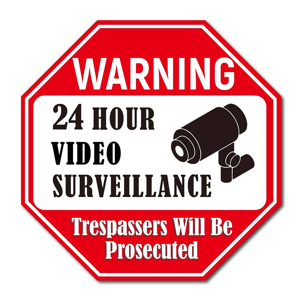 Video Surveillance Signs Security Camera Warning Reflective Metal Tin ...