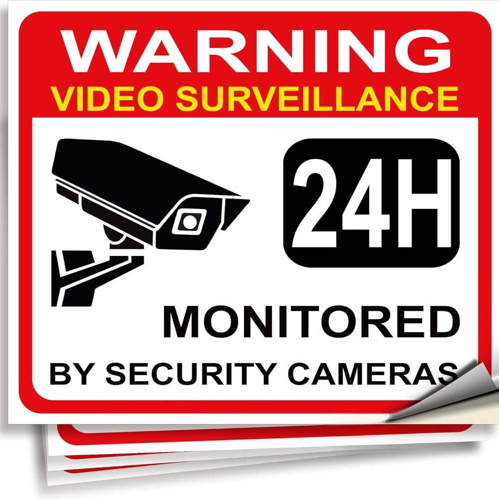 Resistancewarning Sign Video Surveillance Warning Sign Sticker - 5 Pack 7x6 inch – Premium ...