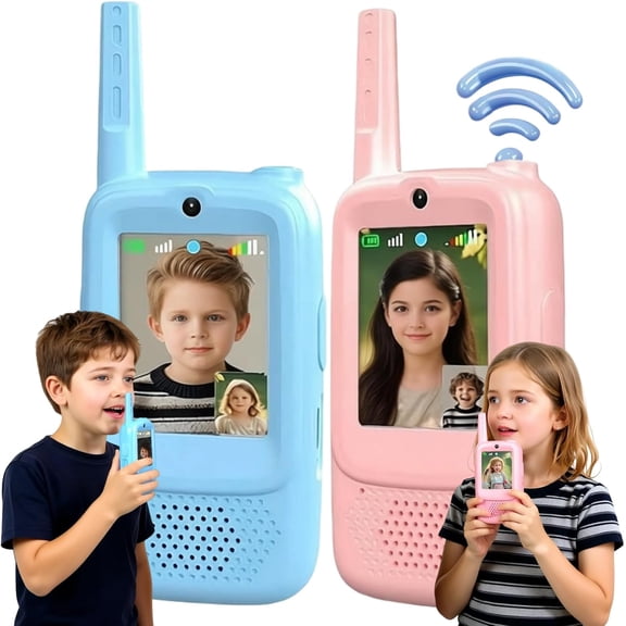 Video Walkie Talkie for Kids, Upgraded Kids Video Walkie Talkie Toys for Age 3-12 Boys Girls, 2 Pack Rechargeable Walkie Talkies with Screen, Long Range 2 Way Radio, Christmas Birthday Gifts for Kid