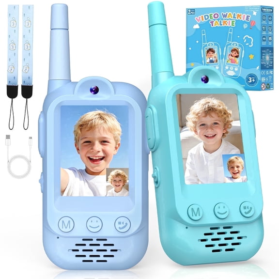 Walkie Talkies for Kids, Video Walkie Talkie Long Range, 3-5 Year Old Boys Toys, Gifts for 3-12 Year Old Boys Birthday