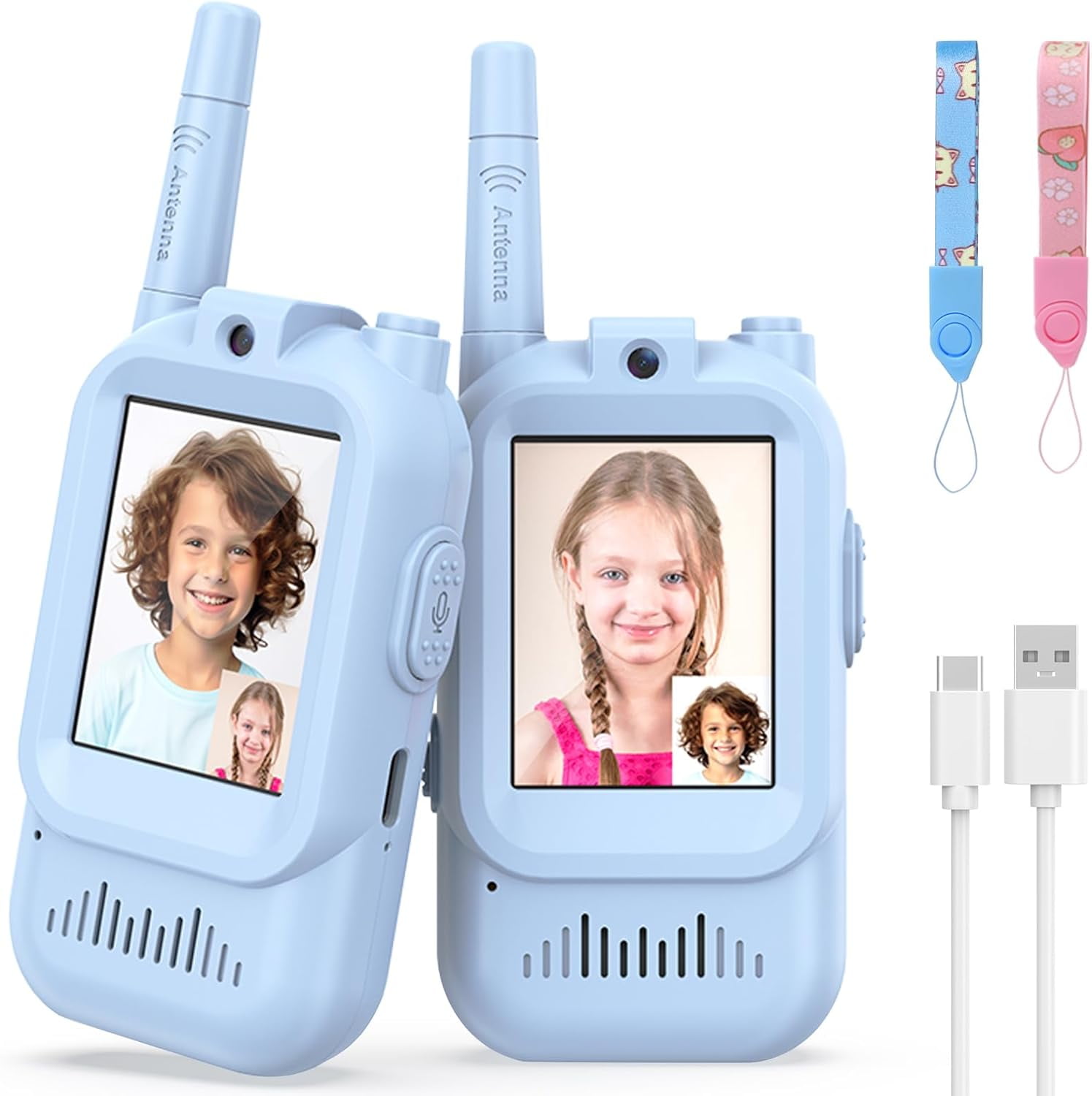 Video Walkie Talkies for Kids with Screen - 2 Pack Rechargeable Walkie