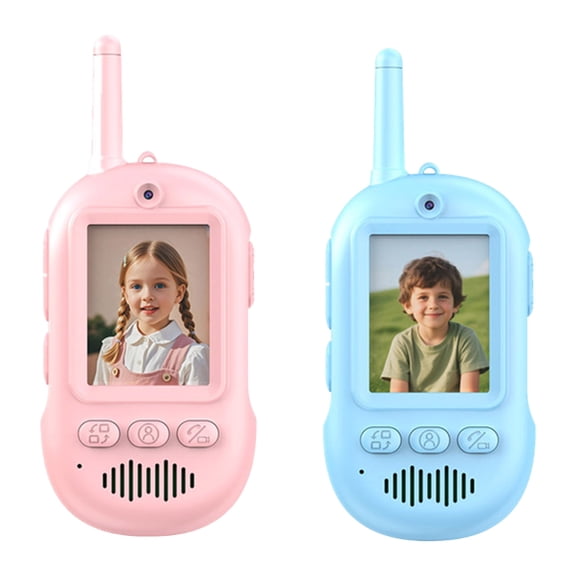 Video Walkie Talkies for Kids Toys - 2 Pack Rechargeable Walkie Talkie with Camera,Long Range 2 Way for Outdoor Camping Games,Christmas Birthday Gifts for Boys Girls Age 3-12(Pink+Blue)