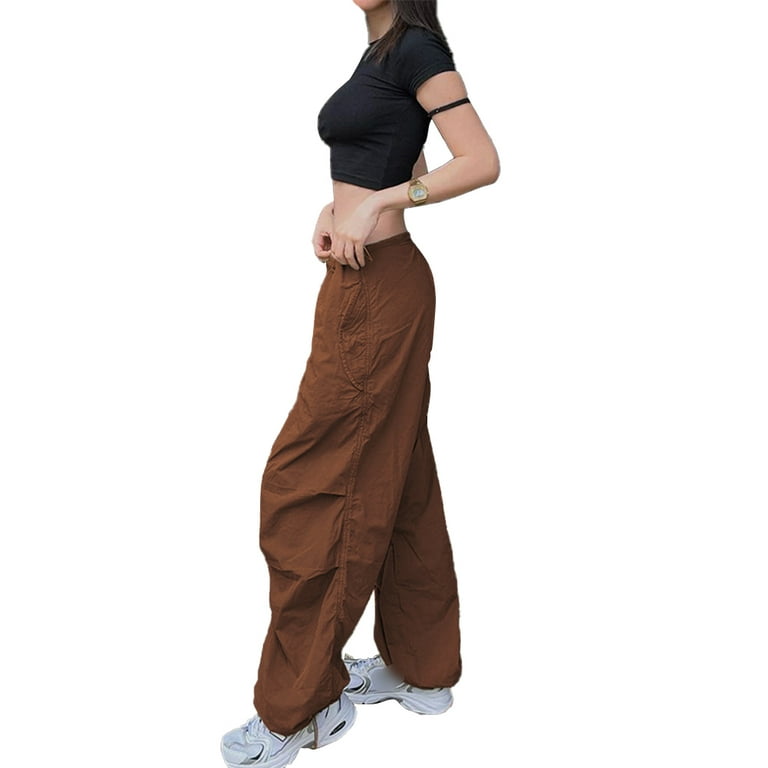 Casual Street Ruched Loose High Waist Wide Leg Solid Color Bottoms Casual Street Ruched Loose High Waist Wide Leg Solid Color Bottoms