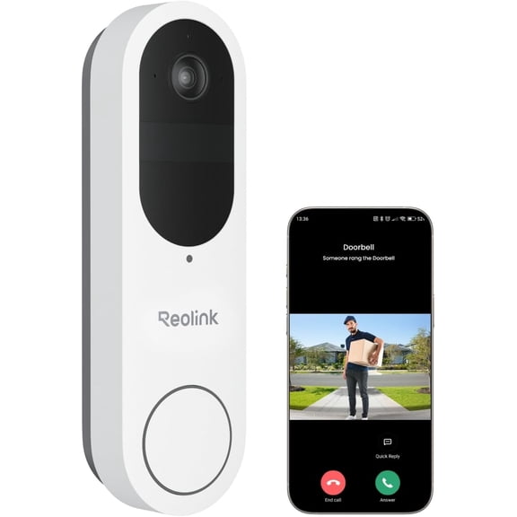 Video doorbell camera, battery version, 2150150 full-body view, 2.4/5 dual-band, person/vehicle/package detection, two-way communication, no monthly fee (doorbell not included)