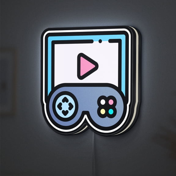 Video game 3D Novelty Light Box, Immersive Gaming Decor for Desktops and Streamer Setups (Width 8 inch, 20cm)