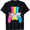 thumbnail image 1 of Video-game Controller LGBT-Q Cool Pansexual Pride Flag Gamer T-Shirt, 1 of 4