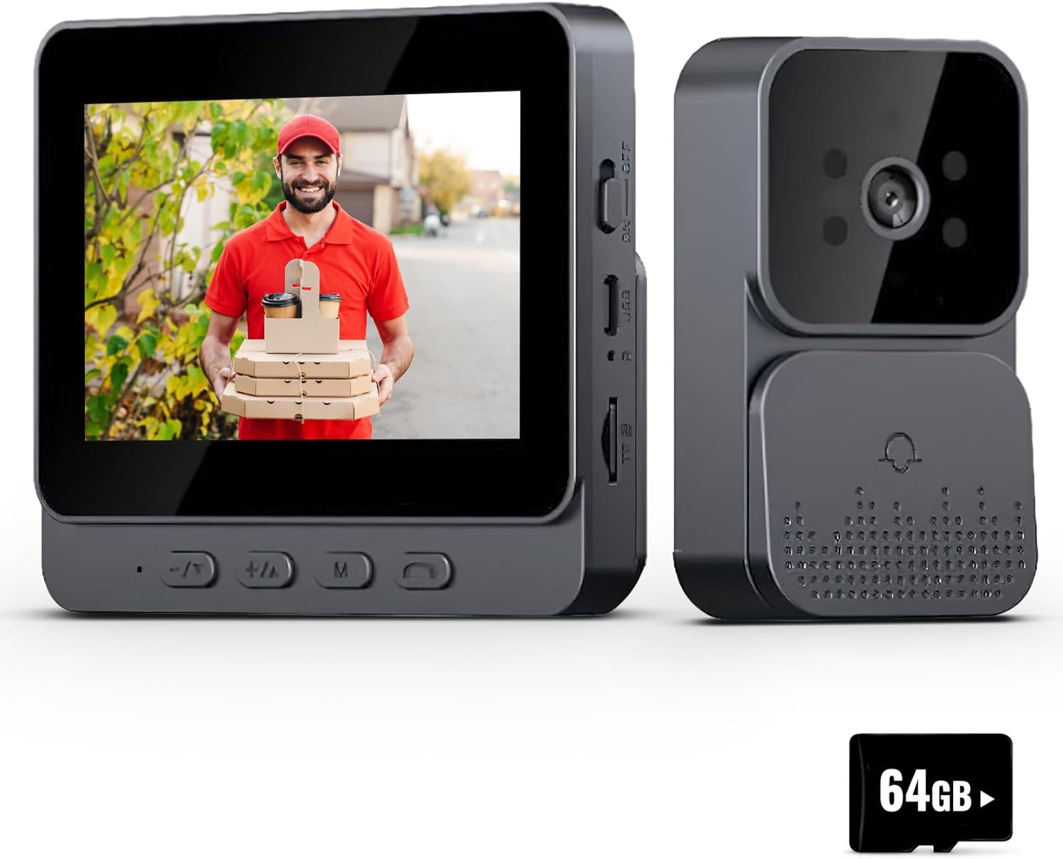 Video phone, wireless visual doorbell with 4.3inch display screen