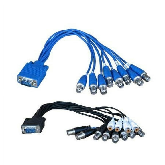 VideoSecu 1 Pair of VGA 15 Pin Male to 8 BNC Female Connection Cable Plug for DVR Card CCTV Surveillance w0n
