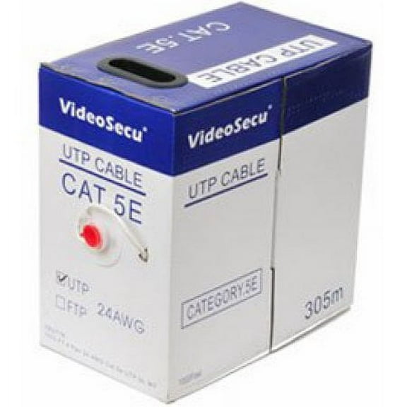 VideoSecu 1000 Feet CAT 5E Pure Copper Ethernet LAN Network Cable UTP 24 AWG Wire Cord 1RT