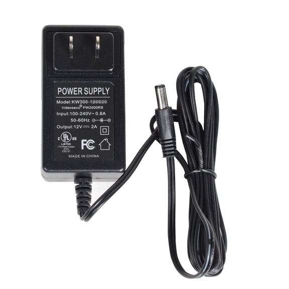 VideoSecu 12V DC Security Camera Power Supply Adapter 2000mA 100V - 240V AC Regulated Power for CCTV Surveillance 1i1