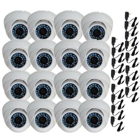 VideoSecu 16 IR Day Night Outdoor CCD Security Camera 480TVL Wide Angle Lens 20 Infrared LED with Powers B4Z