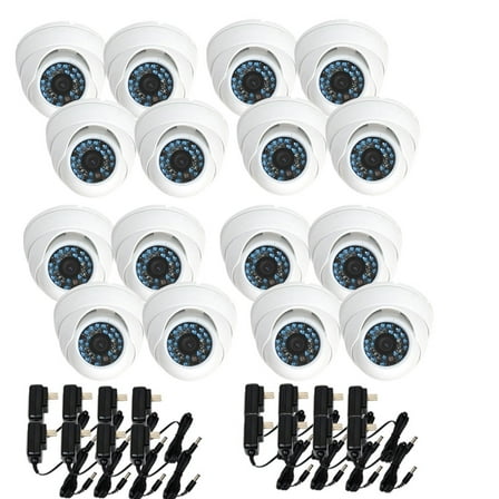 VideoSecu 16x IR Day Night Outdoor CCD Security Camera Vandal Proof 480TVL Wide Angle Lens 20 Infrared LED with 16 Powers B4Z