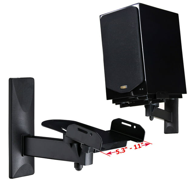 VideoSecu 2 Packs Heavy Duty Tilt Speaker Wall Mount for Large Surround Sound Bookshelf Speaker Side Clamp Bracket BGS