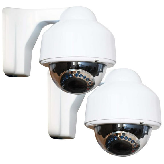 VideoSecu 2 Packs Security Cameras Outdoor Weatherproof IR Day Night Varifocal Zoom Bulit-in Sony Effio CCD 700TVL CCTV Surveillance bcm