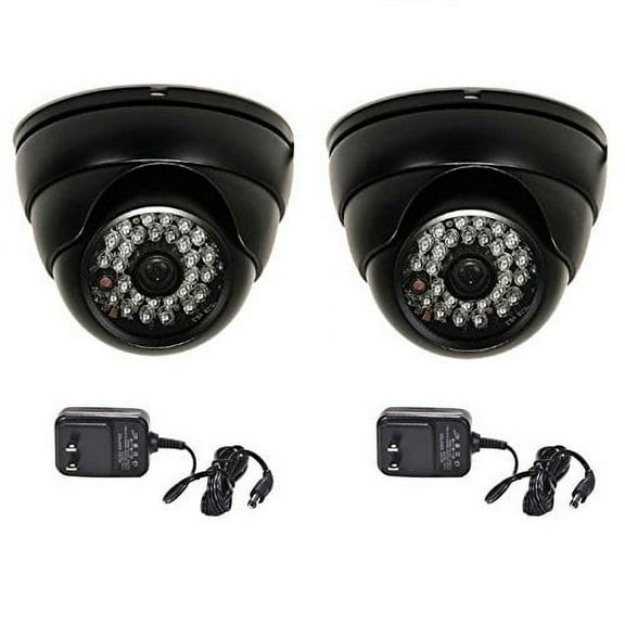 VideoSecu 2x Vandal Proof IR Day Night Vision Built-in 1/3'' Sony CCD Security Camera 480TVL Wide Angle with 2 Power byr
