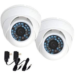 VideoSecu 2x Vandal-proof CCD Outdoor IR Day Night Vision 480TVL Dome Security Camera Wide Angle Lens with 2 Power Supply BO6