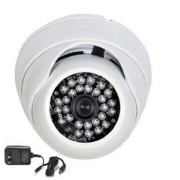 VideoSecu 3.6mm Wide Angle View Security Camera Vandal Proof IR Day Night Built-in 1/3" SONY Effio CCD 600TVL with Free Power Supply WQS