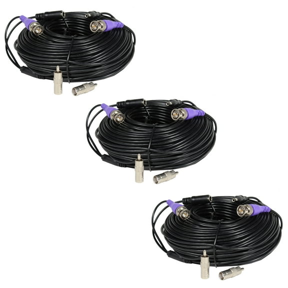 VideoSecu 3x 150 Feet HD Security Camera BNC Video Power Cable Pre-made Connector All-in-One Wire Cord TVI CVI AHD B8L