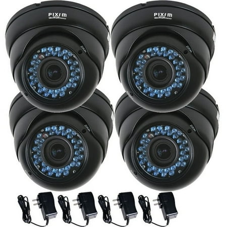 VideoSecu 4x 1/3 inch Pixim DPS WDR 36 LEDs Security Camera 690TVL IR Day Night Outdoor Weatherproof with 4 Power Supply BO3