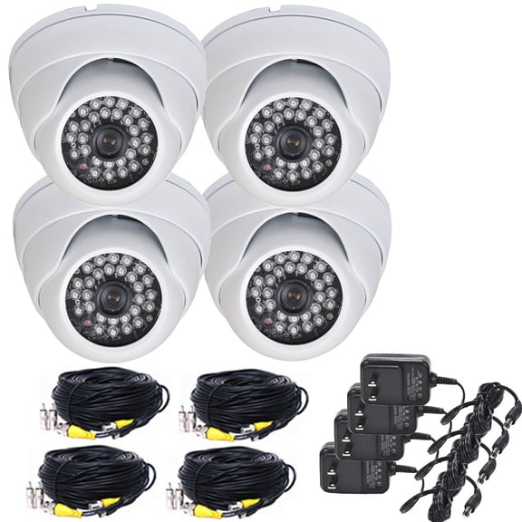 VideoSecu 4x Built-in 1/3 inch SONY Effio CCD IR Day Night Security Camera 600TVL Wide Angle w/ Cables and Adapters BT0