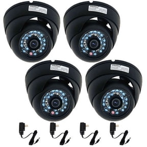 VideoSecu 4x CCD IR Night Vision Security Dome Indoor Home Surveillance Camera 480TVL 3.6mm Wide Angle View Outdoor Weatherproof with 4x Power Supply B4A
