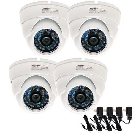 VideoSecu 4x Outdoor Security Camera IR Day Night Built-in 1/3 inch SONY CCD 600TVL 3.6 mm Wide Angle Lens with 4 Power Supply b6f