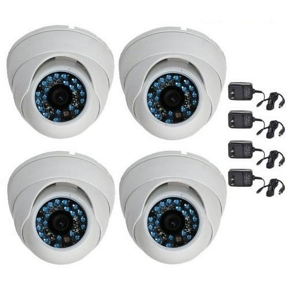 VideoSecu 4x Vandal-proof Infrared Night Vision Surveillance Security Cameras 1/3" CCD Wide Angle 480TVL w/ 4 Power b4c