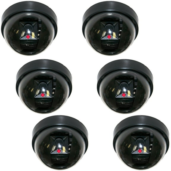 VideoSecu 6 Pack Imitation Dummy Fake Dome Security Cameras with Flashing LED Home CCTV Simulated Surveillance AG8