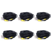 VideoSecu 6x 50ft BNC RCA Video Power Extension Cable Wire for Security Camera DVR Surveillance w/ Connector Adapter b5n