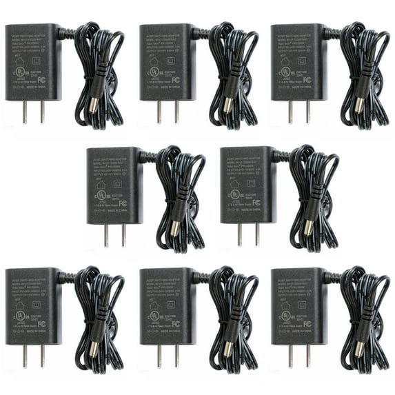 VideoSecu 8 Pack Universal Regulated 12V DC 500mA Power Supply AC to DC for CCTV Surveillance Security Camera WVO