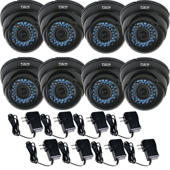 VideoSecu 8x 1/3 inch Pixim DPS WDR Security Camera 690TVL IR Day Night 36 LEDs Outdoor Weatherproof with 8x Power BO4