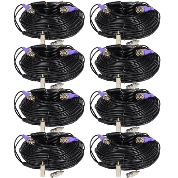 VideoSecu 8x 150ft Pre-Made All-in-One BNC Video Power Extension Cable for HD Security Camera 960P/720P TVI CVI AHD B5O