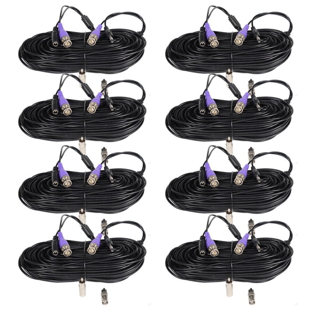 VideoSecu 8x 50ft 960P/720P Security Camera BNC Video Power Cable Pre ...