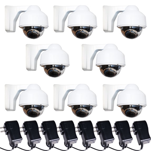 VideoSecu 8x Weatherproof IR Day Night Security Camera Varifocal Lens 700TVL Built-in 1/3" Sony Effio CCD Outdoor Indoor with 8 Power Supply BOT