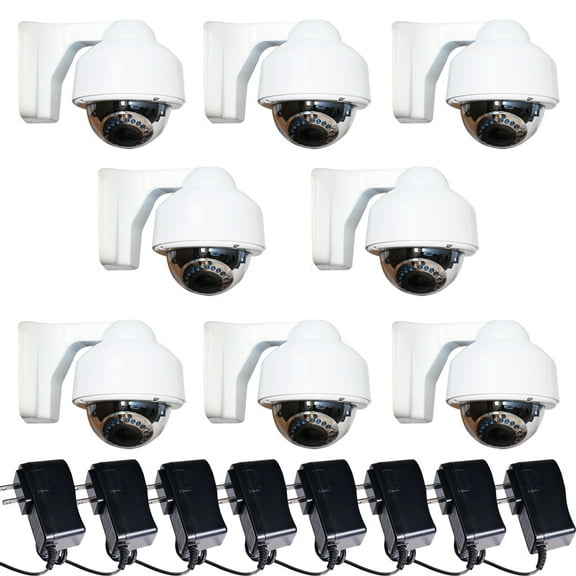 VideoSecu 8x Weatherproof IR Day Night Security Camera Varifocal Lens 700TVL Built-in 1/3" Sony Effio CCD Outdoor Indoor with 8 Power Supply BOT