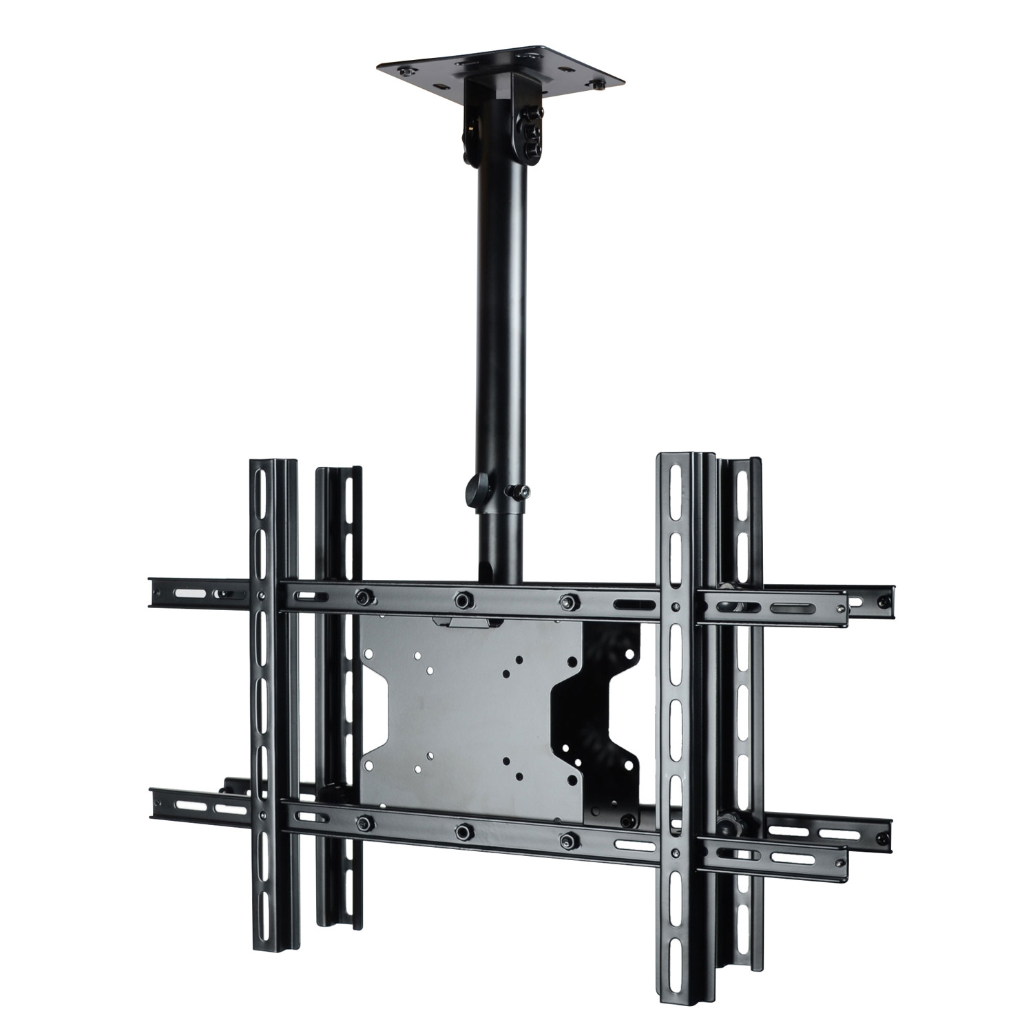 VideoSecu Adjustable Tilt Swivel Dual TV Ceiling Mount for 32"-70" LED LCD Plasma OLED HDTV Flat Panel Screen, 70" with mounting hole patterns 600x400/400x400/400x200/300x300/200x200/200x100mm BXB - image 1 of 6