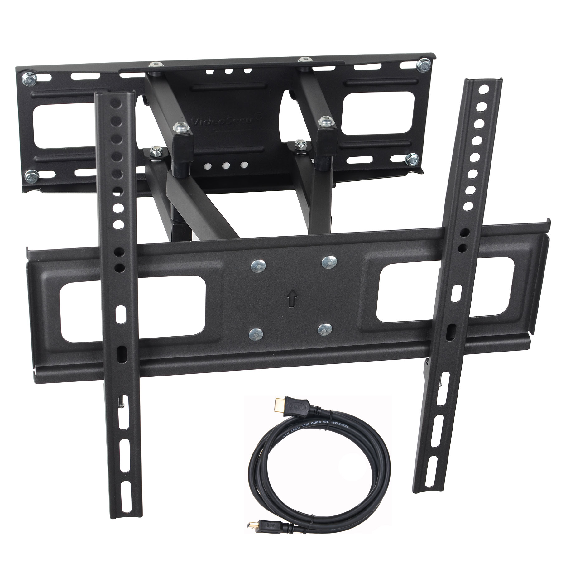 VideoSecu Articulating TV Wall Mount Tilt Swivel Dual Arms Bracket for Most 27 32 39 42 43 46 47 48 50 55 inch LED LCD Plasma HDTV Flat Panel Screen Display, with Full Motion Extend VESA 400x400mm bxk - image 1 of 6