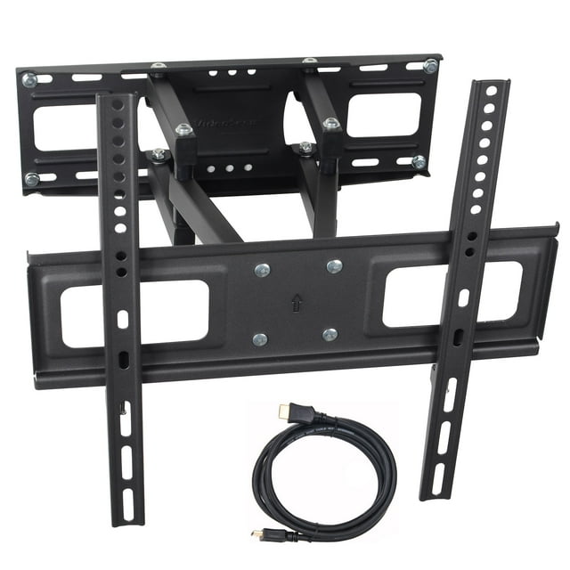 VideoSecu Articulating TV Wall Mount Tilt Swivel Dual Arms Bracket for Most 27 32 39 42 43 46 47 48 50 55 inch LED LCD Plasma HDTV Flat Panel Screen Display, with Full Motion Extend VESA 400x400mm bxk