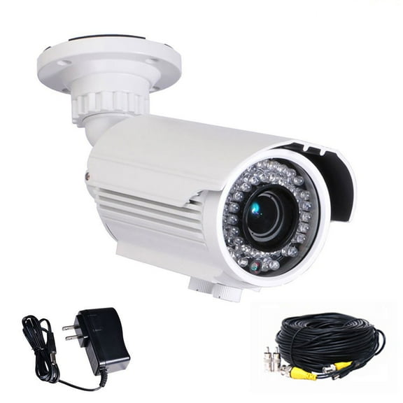 VideoSecu CCTV IR Day Night Outdoor Security Camera Built-in 1/3" Sony CCD Effio 700TVL Varifocal 42 LED with Power and Cable BTY