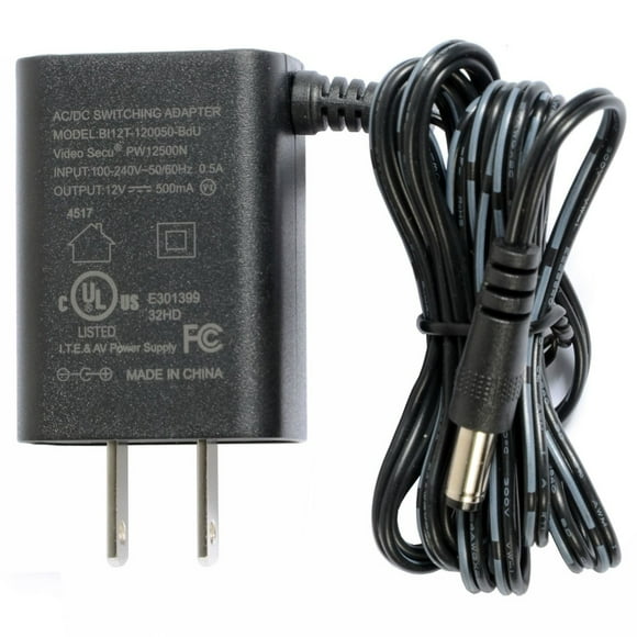 VideoSecu CCTV Surveillance Security Camera Power Supply 12V DC 500mA Regulated Switching Adapter AC to DC Universal Regulated WVM