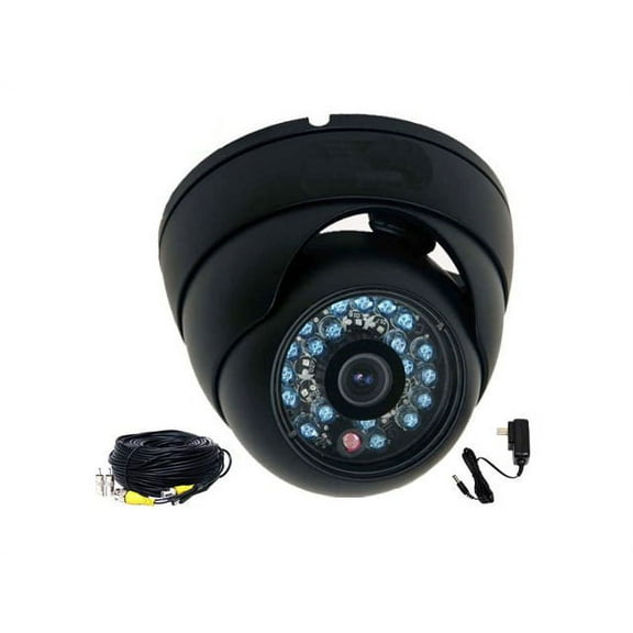 VideoSecu CCTV Surveillance Vandal Proof Security Camera 600TVL 3.6mm Wide Angle Lens IR Day Night Bulit-in 1/3 SONY CCD Home Office with Power and Cable BZG
