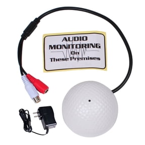 VideoSecu High Sensitive Pre-amp Audio Microphone for Security Camera CCTV System Sound Monitoring w/ Power Supply A91