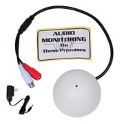 VideoSecu High Sensitive Pre-amp Audio Microphone for Security Camera CCTV System Sound Monitoring with Power Supply A91