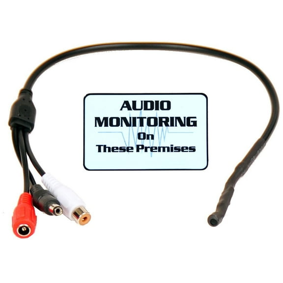 VideoSecu High Sensitive Preamp Mini Microphone for Security Camera Indoor Home Audio Sound Monitoring Recording Surveillance bq2